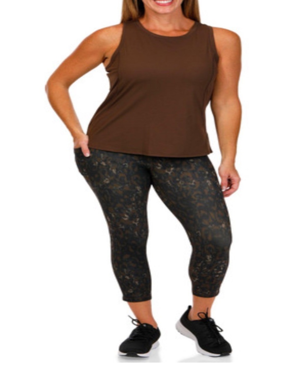 RBX Animal Print Leggings Set Brown & Black XS NWT